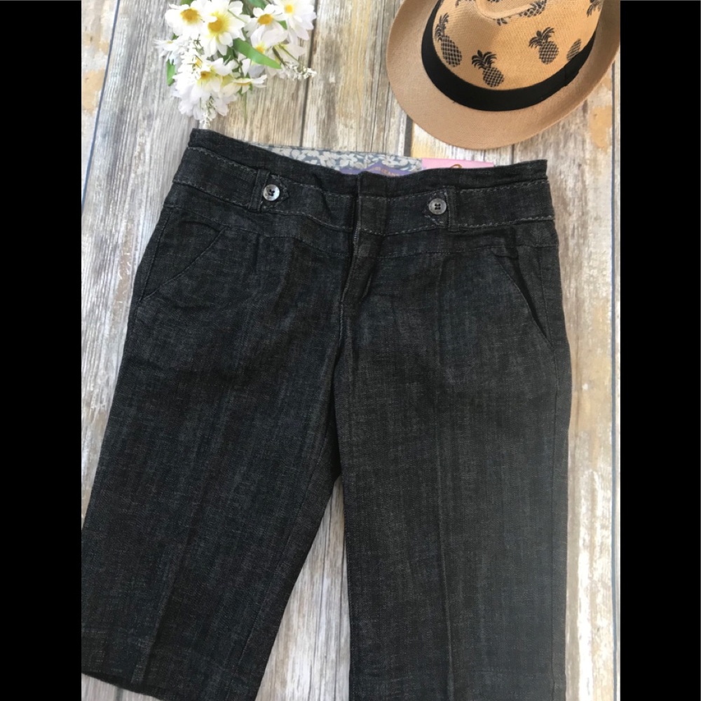 Black Denim Skinny Bermuda Shorts